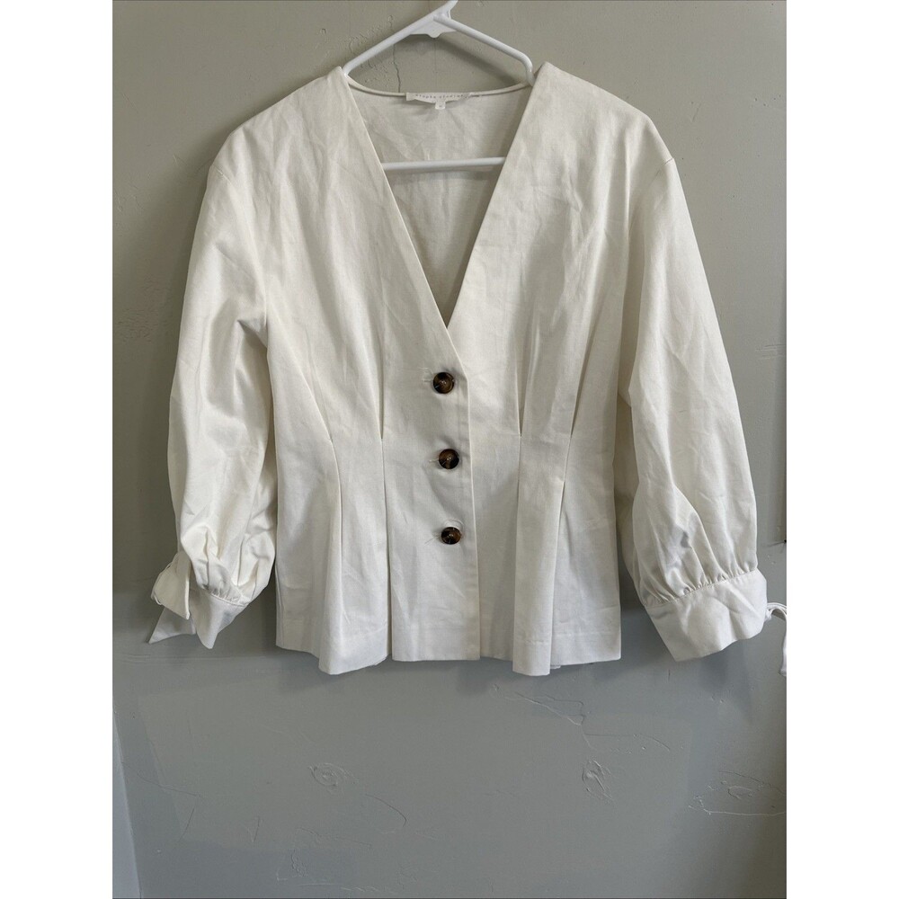 Etophe Studios Women’s Size Medium Ivory Blazer Jacket Fitted